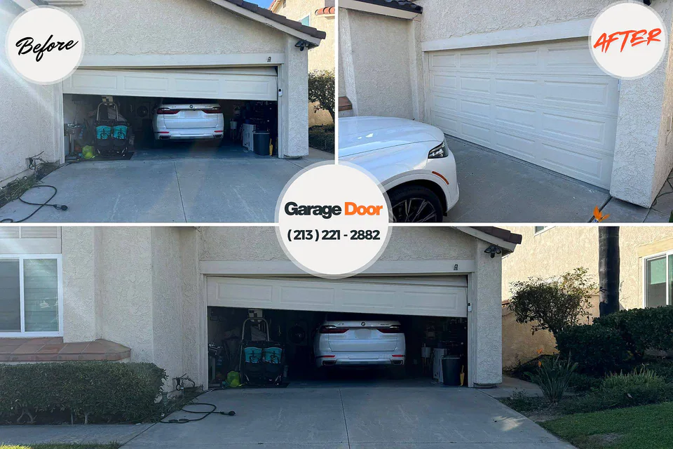 Before and after: garage door repair Kincheloe, MI